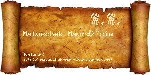 Matuschek Maurícia névjegykártya
